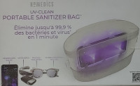 NEW Homedics UV Light Clean Portable Sanitizer Bag  Rechargeable
