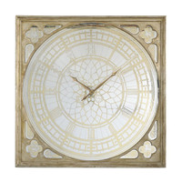 Square Gold, Silver Oversized Wall Clock
