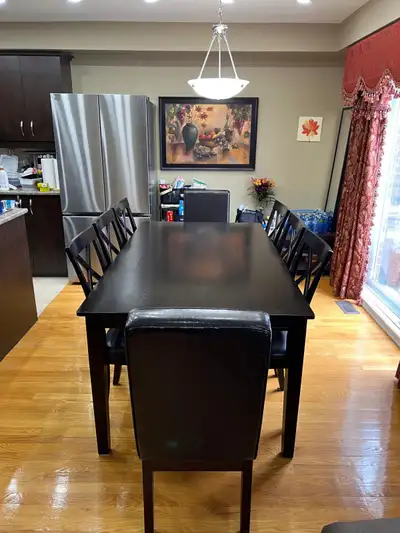 Dining table with 6 chairs + 2 chairs free, View more
