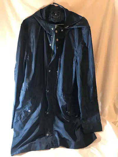FRANK and OAK Dark Blue Trench/Rain Coat - XL, View more