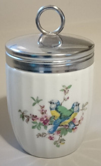 Vintage Royal Worcester Egg Coddler with Birds, Made in England