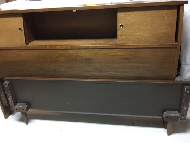 Wood bed headboard and footboard with rail. in Beds & Mattresses in Calgary - Image 2