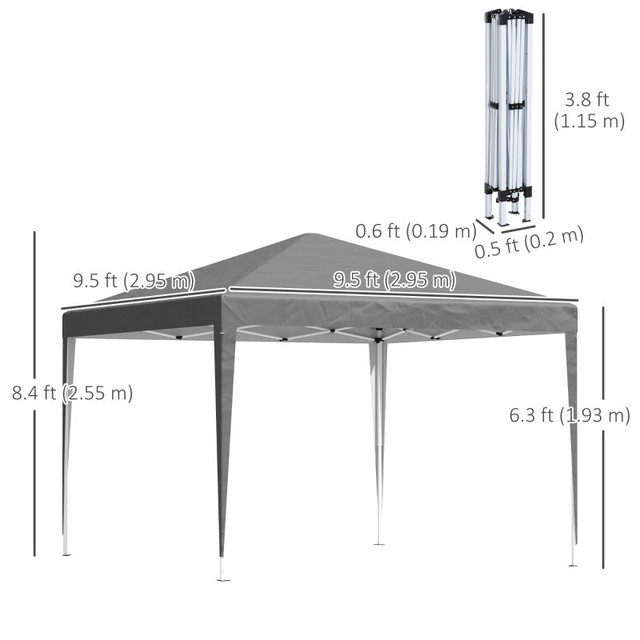 10 x 10ft Folding Pop Up Tent Outdoor Gazebo Canopy  in Patio & Garden Furniture in Markham / York Region - Image 3
