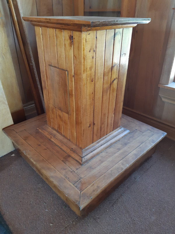 Antique Orange Lodge Pulpit Podium Table Butchers Block Other Tables
