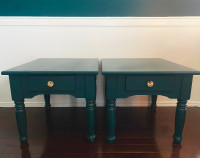 Pair of Refurbished Oak Side Tables
