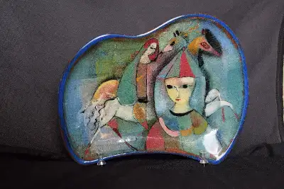 Polia Pillin art pottery tray, View more