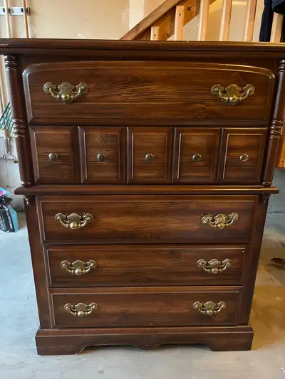 dresser and 2 night tables , View more