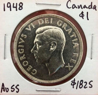 Au 55 Canadian silver dollar 