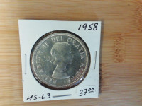 1958 Canada Dollar MS-63 coin!!!!