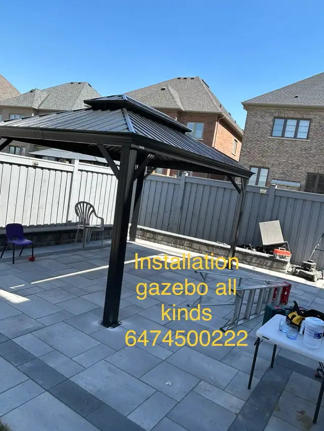 assembly of gazebo  in Patio & Garden Furniture in Oakville / Halton Region - Image 8