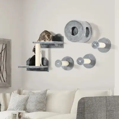 Pet Wall-mounted Climbing Shelf Set, Grey, View more