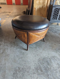 Leather Wicker Table