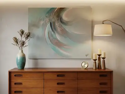 Grande toile murale (cadre) vintage poste-moderne , View more