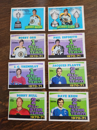 All Star Hockey cards - lot of 8