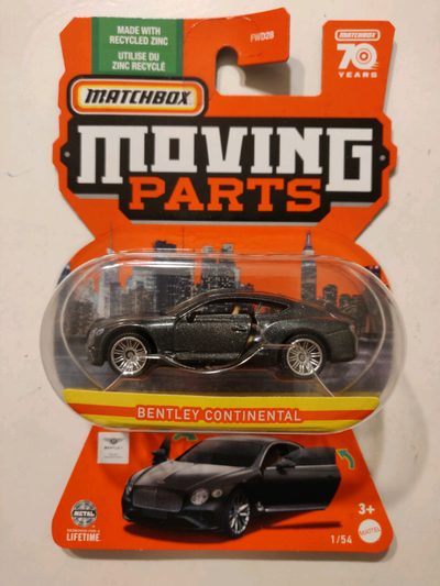 New Matchbox Moving Parts Bentley Continental 1/64 diecast car $8