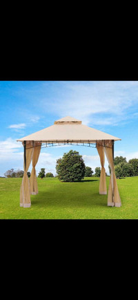 10' x 10' Double Tier Garden Gazebo Canopy Outdoor Sunshade Tent