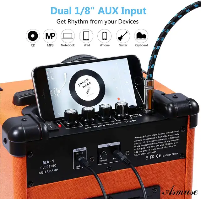 New Asmuse 10W Portable Electric Guitar Amplifier Speaker Combo in Amps & Pedals in Markham / York Region - Image 3