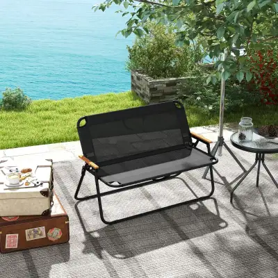 2-Seat Folding Patio Camping Chair, Sports Chair with Armrest, M, View more