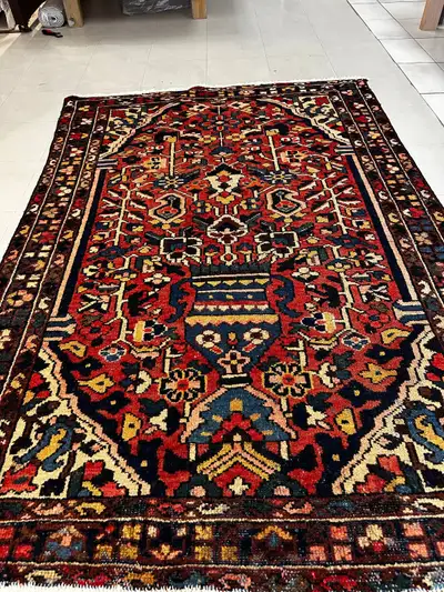 Vintage Wool Hand-made Bakhtiari Rug Size: 6.9 x 4.4 ft, View more