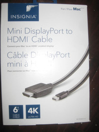 Insignia Mini Display Port to 4K HDMI Cable. Thunderbolt to HDMI