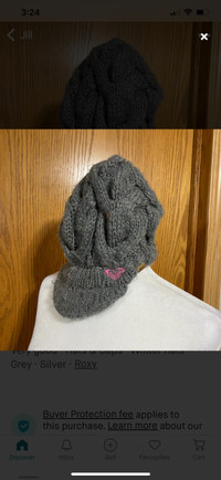 Roxy knit winter hat with a hat brim 