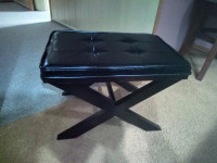 Black footstool ottoman