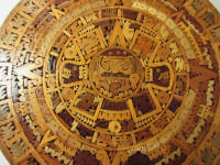 Handmade wood Aztec Calendar, pick up only