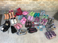 Girls collection of shoes in many sizes