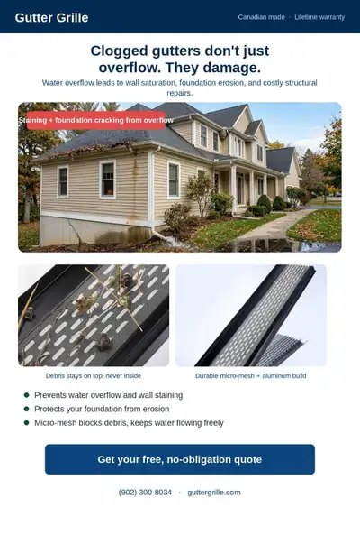 Gutter Grille - Stop leaves from clogging your gutters forever!, View more