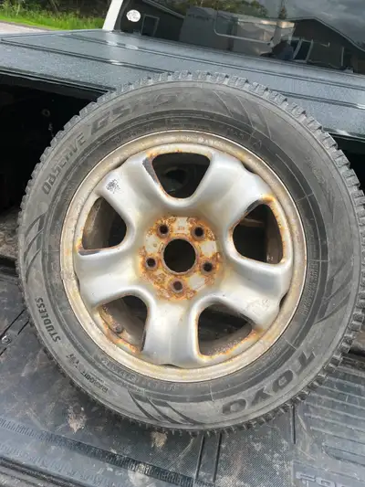 Set of 4 Toyo winter tires on rims. toyo observe GSI 5 215/60R16 95T 5 bolt 16 inch rim will get a w...