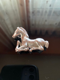Vintage White Horse Metal Brooch