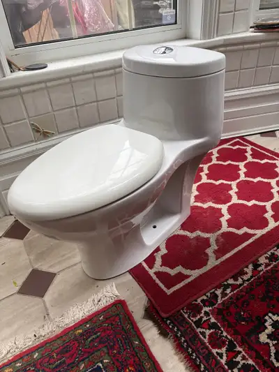 Elongated dual flush toilet (American Standard). Clean, No cracks, no scratches, ready to use. In pe...