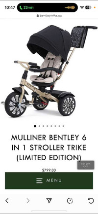 Bentley 6-in-1 stroller trike...Mulliner model limited edition