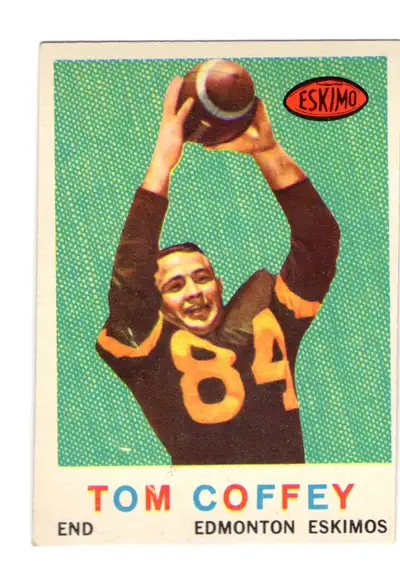 1959 Topps CFL Football #45 Tom Coffey, Edmonton Eskimos, View more