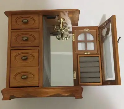 ***If you see this ad then the item is still available*** Wooden Jewelry Box with Drawers Necklace h...