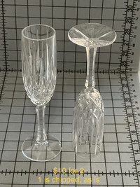 Vintage Champagne Flute crystal glass$10 for both Note: 1 glass 