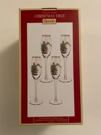 Spode 1625051 Christmas Tree Champagne Flutes - 4 Count, View more