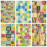 Alphabet Sticker Flip Pack 1 Sheets 1128 pc K&Co Fun Eclectic