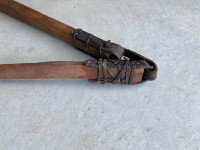 antique primitive flails, farm harvest tools