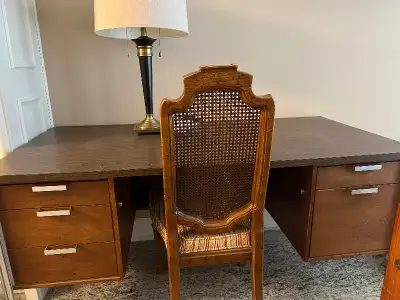 Executive Desk, solid wood, chrome legs, 5 drawers, 1 for files, View more
