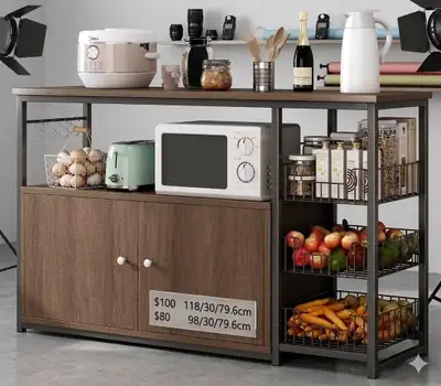 Brand New Kitchen Storage Cabinet with Shelves and Baskets - Ava, View more