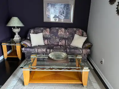great for basement, family room or cottage -sofa and coffee tabl, View more