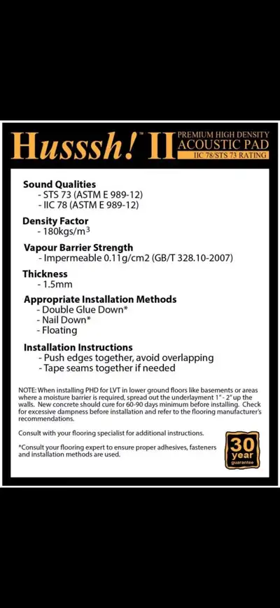 Husssh! II Premium High Density Acoustic Pad, View more