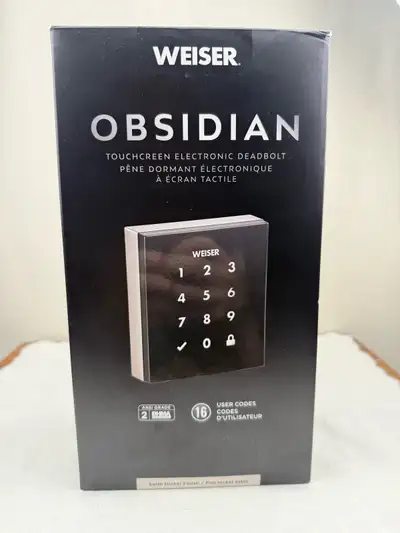 Weiser Obsidian Touchscreen Electronic Deadbolt Open, View more