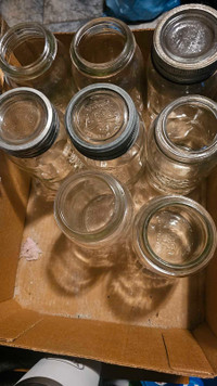 Antique glass jars and glass lids