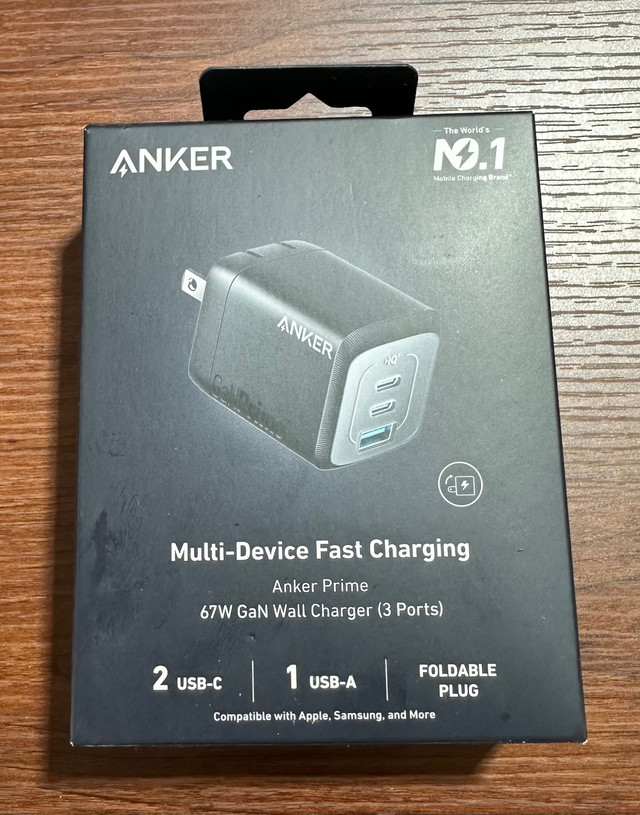 Anker Prime 67W USB C Charger (New in Box) in Other in City of Toronto - Image 2