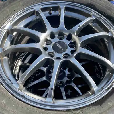 I am selling a set of 215/60/17 winter tires mounted on Fast Wheels with a 5x114.3 and 5x100 bolt pa...
