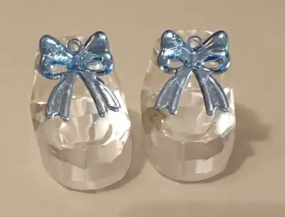 Glass Baby Shower Blue Shoes with Bow Favor Mom to Be Favors, View more