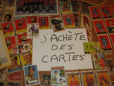 Achète cartes de hockey (pré90), baseball, collections, héritage, View more