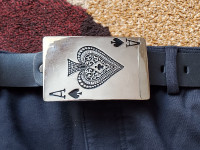 Ace of Spades Metal Belt Buckle 4 ¼” x 2 ¾”